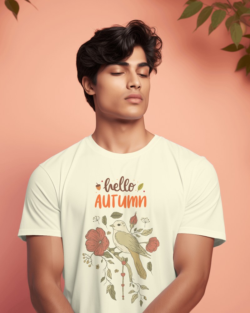 Indian Male Model Wearing White Tshirt Posing In Front Pink Background