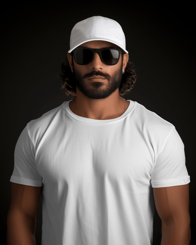 Indian Male Model Wearing A Cap And Goggles Posing On Black Screen
