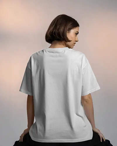 Relaxed Pose T Shirt Mockup Back Angle Of Model In Clean Modern Studio Lighting