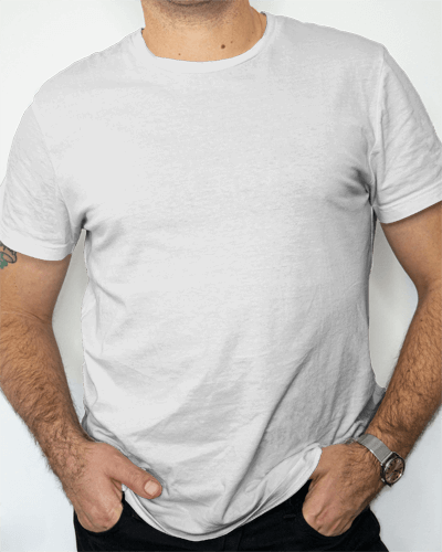 Man Tshirt Mockup Closeup Wearing Watch In Hand