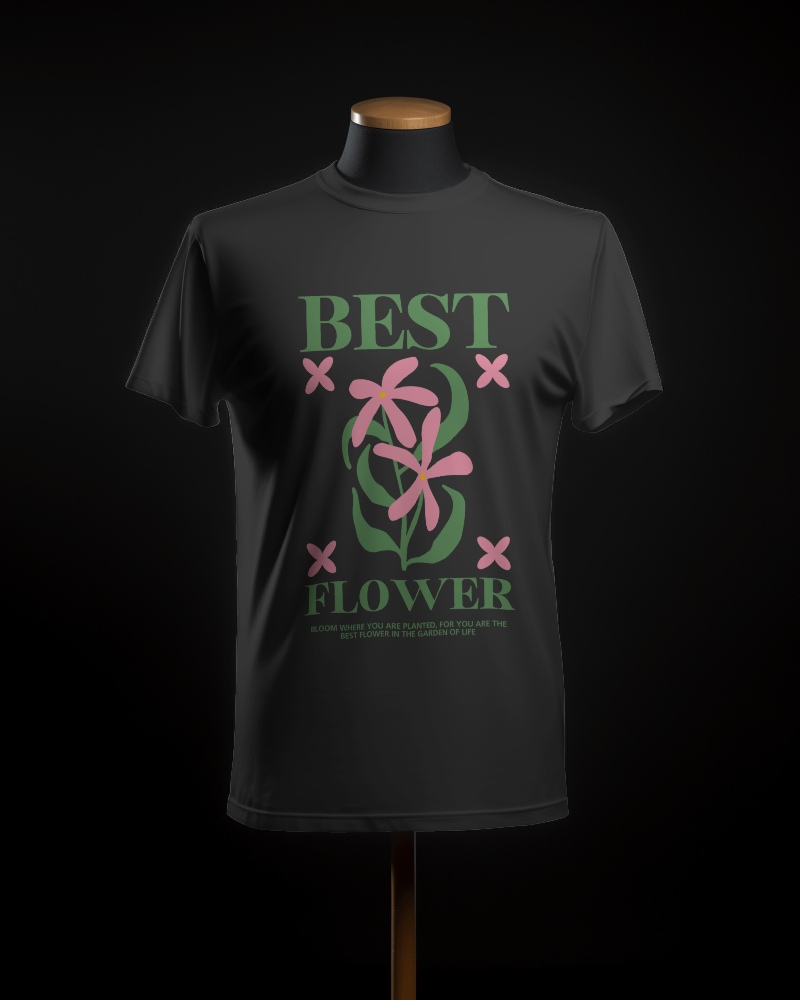 White T Shirt On A Headless Mannequin In Front Of Black Screen