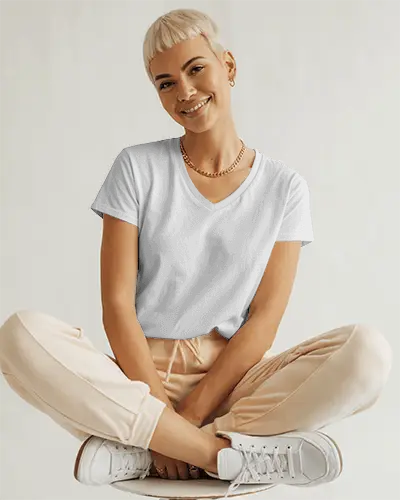 Soft Vneck Casual Tshirt Perfect For Everyday Wear Comfy Lightweight And Breathable Fabric