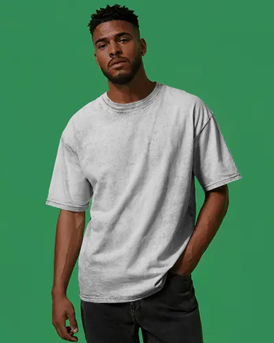 Stylish Men Washed Soft Cotton Tshirt Mockup Perfect For Casual Wear And Layering Outfits