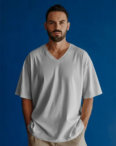 Stylish Men Vneck Tshirt Mockup Perfect For Modern Casual And Everyday Fashion Looks