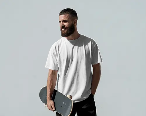 Casual Streetwear Unisex Soft Fit Crewneck Tshirt Perfect For Skateboarders And Teens