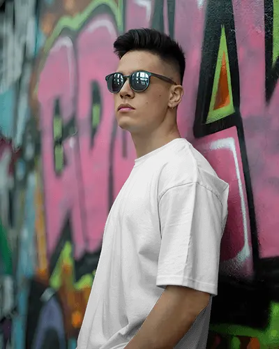 t-shirt-mockup-male-model-standing-in-front-of-colorful-graffiti-wall-wearing-sunglasses