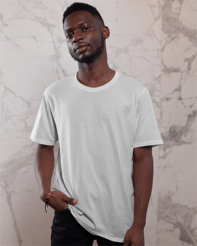 African Man Tshirt Mockup With Wallpaper Behind Him