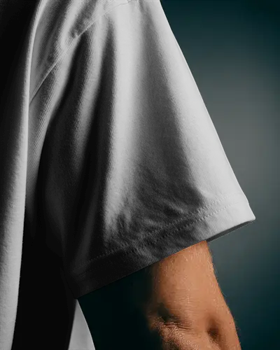 Sleeve Closeup Tshirt Mockup Macro Shot Showing Fabric Quality Stitching And Texture Details