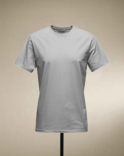 Tshirt Mockup Against Neutral Backdrop With Tailored Fit And Crisp Presentation
