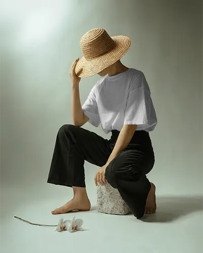 Minimalistic Loose Fit Tshirt Mockup For Women Stylish Comfortable Fashionable Casual Wear Outfit