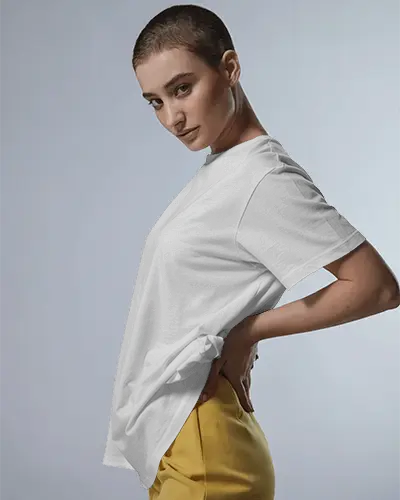 Casual Relaxed Fit Basic Tshirt Mockup For Women Modern Comfortable Fashion Forward Street Style