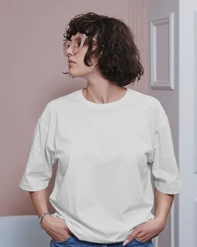 Casual Loose Fit Tshirt Mockup For Women Comfortable Everyday Wear Stylish Basic Top