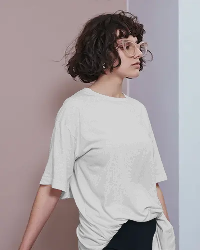 Oversized Relaxed Fit Casual Womens T Shirt Mockup Comfortable Lightweight Breathable Fabric