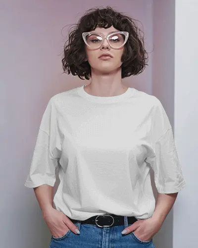 Stylish Modern Round Neck Oversized T Shirt Mockup Ideal For Casual Outfits And Streetwear