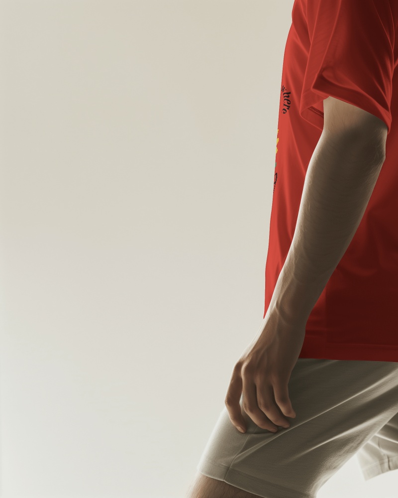Slim Male Model Wearing Tshirt Mockup For Photoshoot Scene4