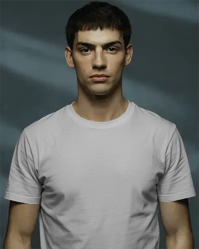 Front View T Shirt Mockup Against Dark Textured Backdrop Minimal Style And Confident Look