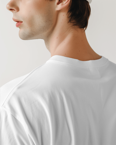 Slim Male Model Wearing Tshirt Mockup For Photoshoot Scene3