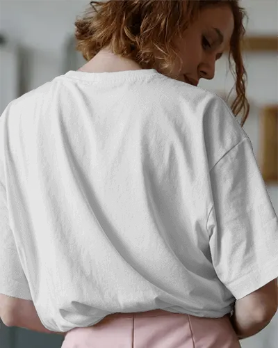 Casual Relaxed Fit Comfortable Soft Cotton Womens Basic Plain Tshirt Mockup