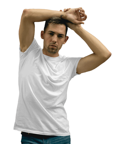 Man Tshirt Mockup With Slightly Tilted Pose