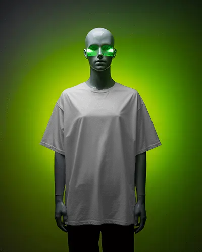 Empty Basic Round Neck Tshirt Mockup On Display Mannequin For Custom Graphic Design Printing