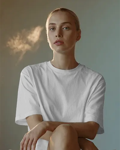 Minimalist Crew Neck Tshirt Mockup For Modern Casual Wear And Stylish Apparel Showcase