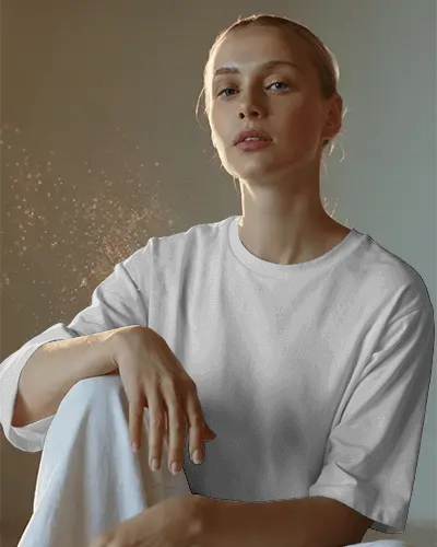 Comfortable Relaxed Fit Basic Short Sleeve Women Tshirt Casual Everyday Wear Mockup