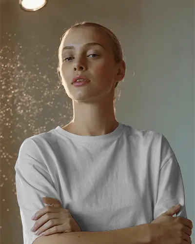 High Quality Basic Tshirt Mockup For Women Comfort Fit Casual Crewneck Fashion Style