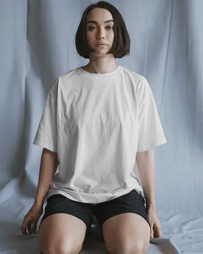 Classic Relaxed Fit Crewneck T Shirt For Womens Mockup Casual Wardrobe Essential