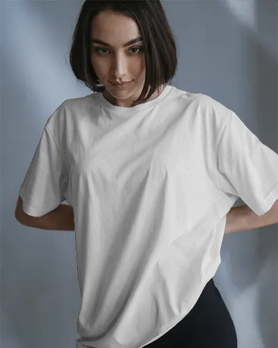 Women Loose Fit Basic Tshirt Mockup For Minimalist Clothing Line And Everyday Wear
