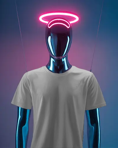 Futuristic Urban Style Casual Tshirt Fashion Mockup For Modern Clothing Brands