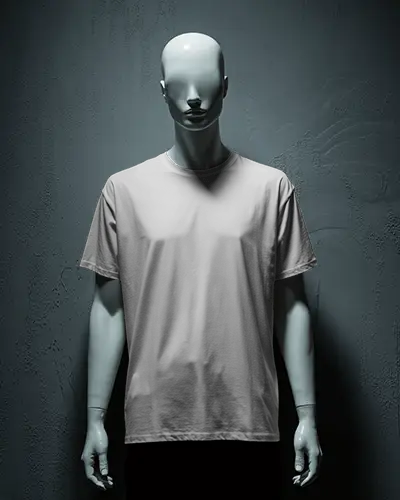 Eyeless Mannequin Tshirt Mockup Dark Studio Minimal Presentation Modern Stylish Display