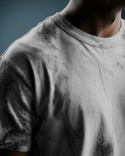 Closeup Detail Tshirt Mockup Fabric Texture And Stitching Macro Shot Minimal Dark Background