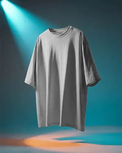 Floating Hanging Tshirt Mockup Spotlight Gradient Background Modern Minimal Studio Display