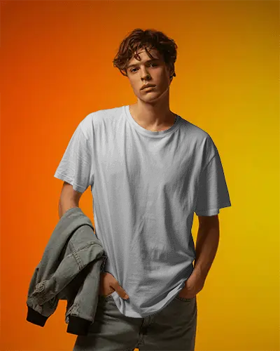 Trendy Relaxed Fit Unisex Crewneck Tshirt Mockup With Simple Minimalist Style For Everyday Casual