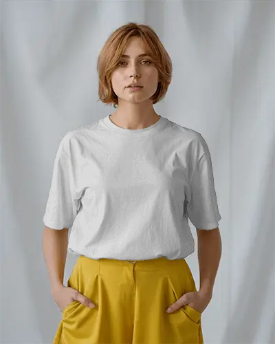 Stylish Minimalist Round Neck Soft Cotton Short Sleeve Unisex Tshirt Mockup