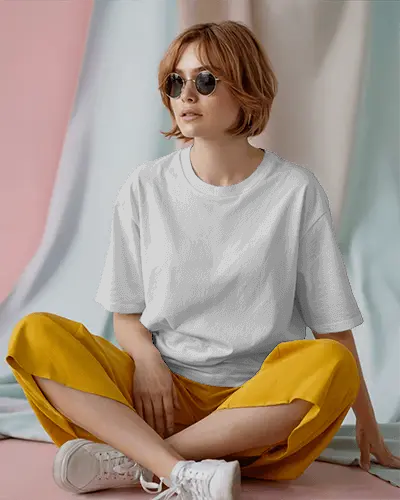 Trendy Loosefit Tshirt Mockup Minimalist Design Basic Tee Fashionable Modern Look