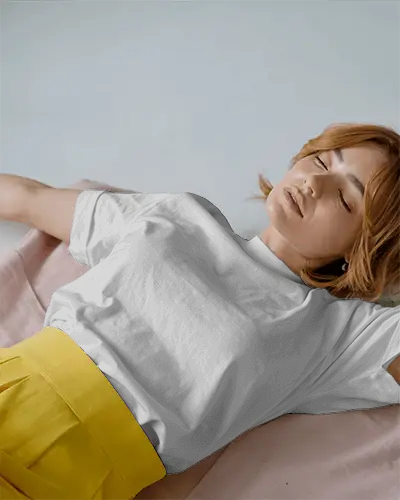 Comfortable Relaxed Fit Plain Tshirt Mockup Model Lifestyle Wear Casual Outfit Fashion Stylish