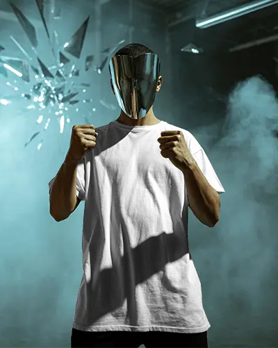 Futuristic Style Men Tshirt Mockup For Promoting Urban Fashion And Streetwear Brands Perfect