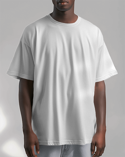 Black Model Wearing Tshirt Mockup Lower Half View