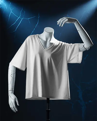 V Neck Loose Fit Short Sleeve Tshirt Mockup For Fashion Designs Display