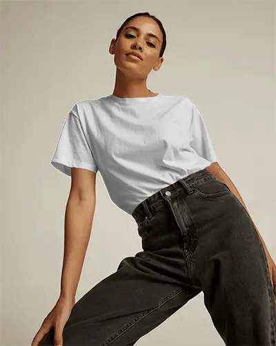 Premium Cotton Relaxed Fit Basic Tshirt Mockup For Fashion Brand Marketing