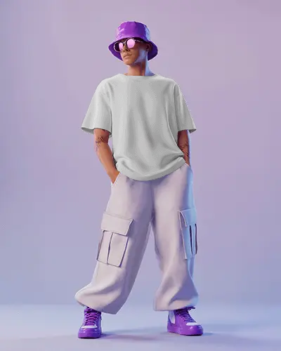 Minimalistic Fashion Tshirt Mockup Showcasing Casual Loose Fit For Modern Street Style