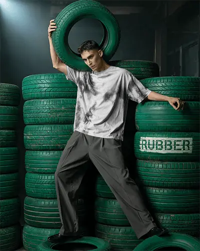 Modern Loose Fit Tie Dye T Shirt Mockup For Men Casual Street Wear Style Trendy Mockup