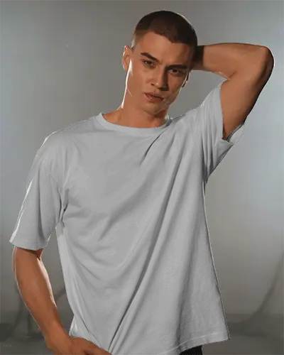 Comfortable Relaxed Fit Crew Neck Tshirt Mockup For Men Modern Apparel