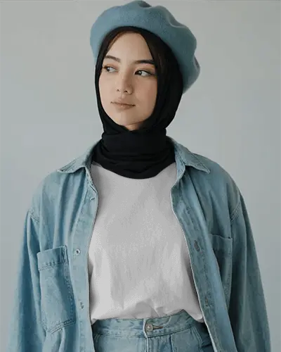 Soft Fabric Tshirt Mockup Paired With Denim Shirt Ideal For Comfortable Casual Outfit Choices