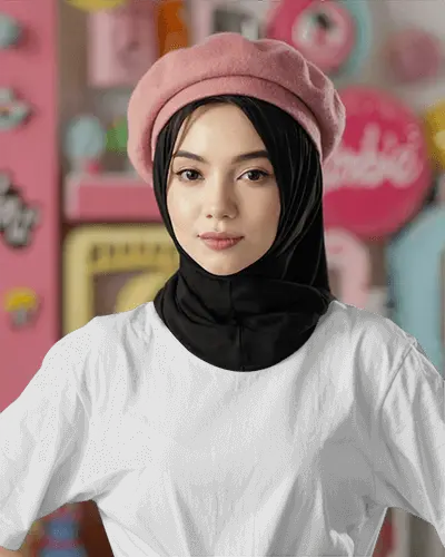 Trendy Loose Fit Basic Hijab Friendly Cotton Tshirt Mockup For Modern Style Branding