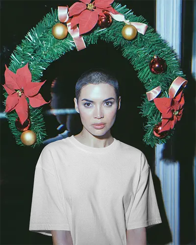 Unique Christmas Mockup Wreath Fashion Accessory Holiday Themed Festive Look Winter Style