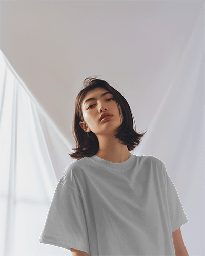 Asian Female Model Wearing Tshirt Mockup In A Studio Photoshoot Scene4