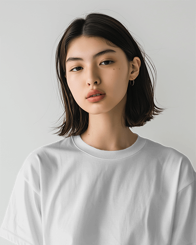 Asian Female Model Wearing Tshirt Mockup In A Studio Photoshoot Scene5