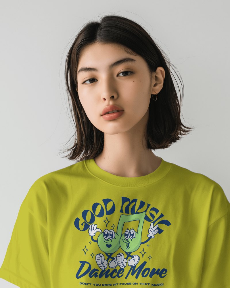 Asian Female Model Wearing Tshirt Mockup In A Studio Photoshoot Scene5